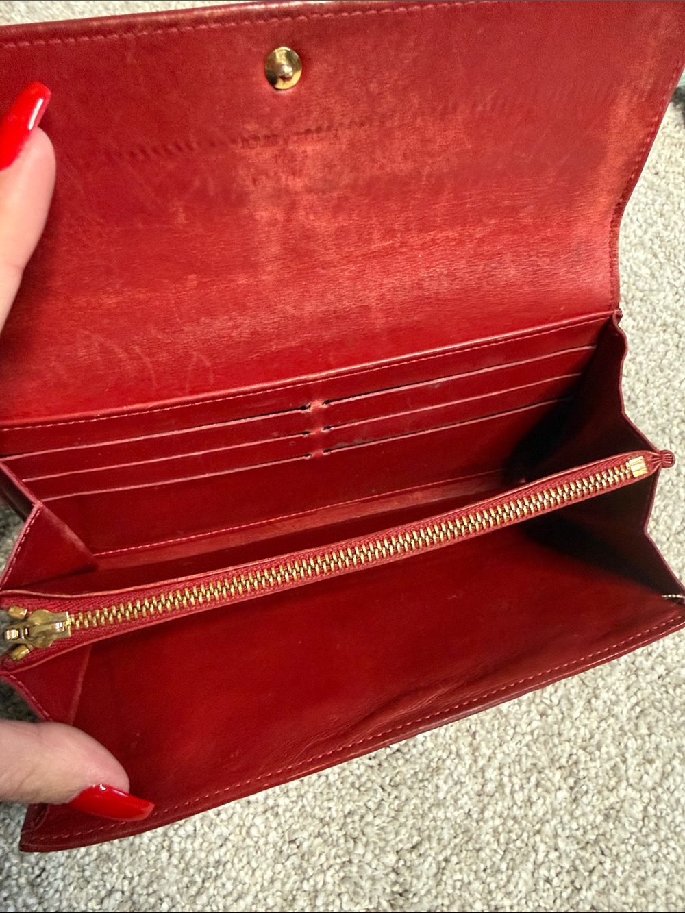 Louis Vuitton Patent Monogram Continental Wallet in Deep Red - Picture 4 of 5